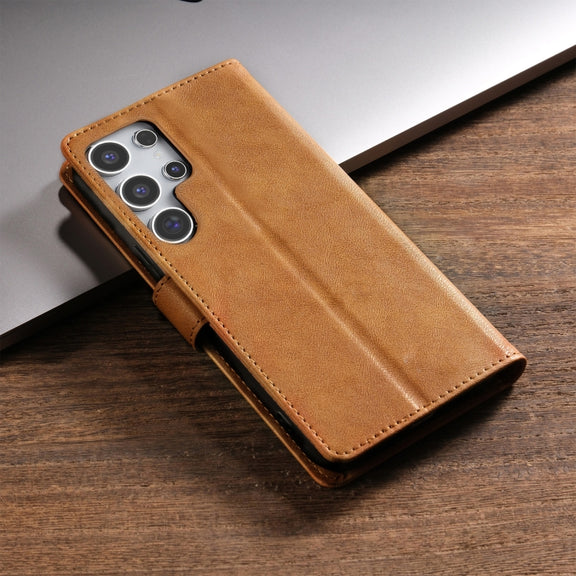 For Samsung Galaxy S24 Ultra 5G N.BEKUS CSJ-P1 Solid Color Leather Phone Case(Brown)
