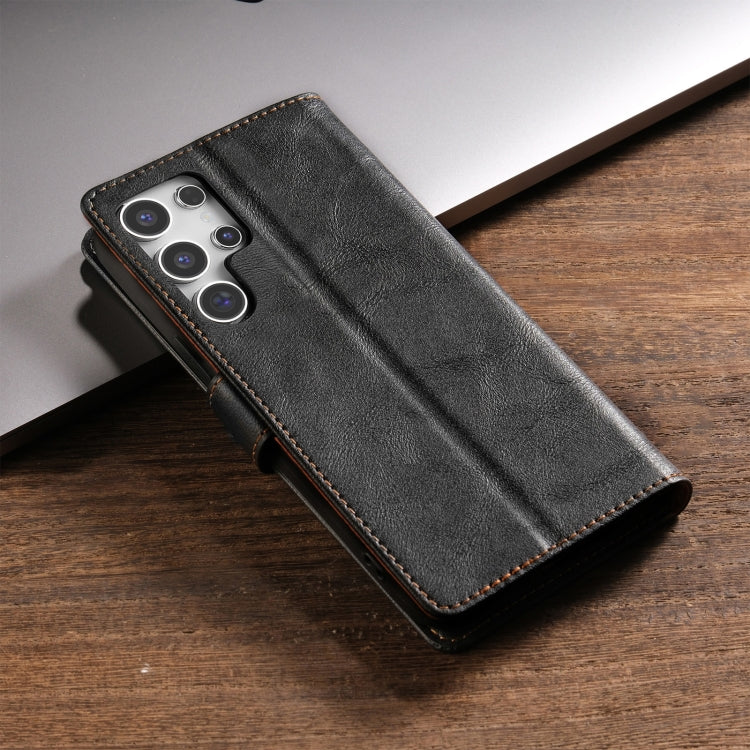 For Samsung Galaxy S24 Ultra 5G N.BEKUS CSJ-P1 Solid Color Leather Phone Case(Black)
