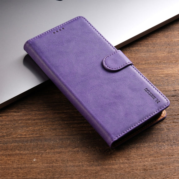 For Samsung Galaxy S24 Ultra 5G N.BEKUS CSJ-P1 Solid Color Leather Phone Case(Purple)