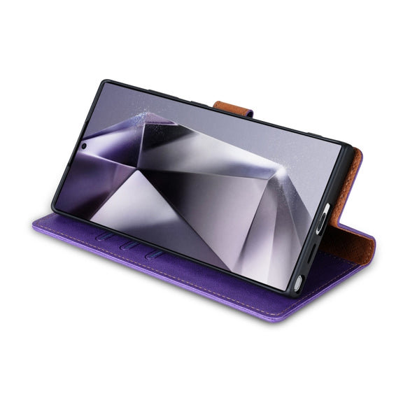 For Samsung Galaxy S24 Ultra 5G N.BEKUS CSJ-P1 Solid Color Leather Phone Case(Purple)