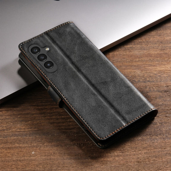 For Samsung Galaxy S24+ 5G N.BEKUS CSJ-P1 Solid Color Leather Phone Case(Black)