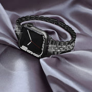 For Apple Watch SE 2023 44mm Bling Diamond Chain Metal Watch Band(Black)