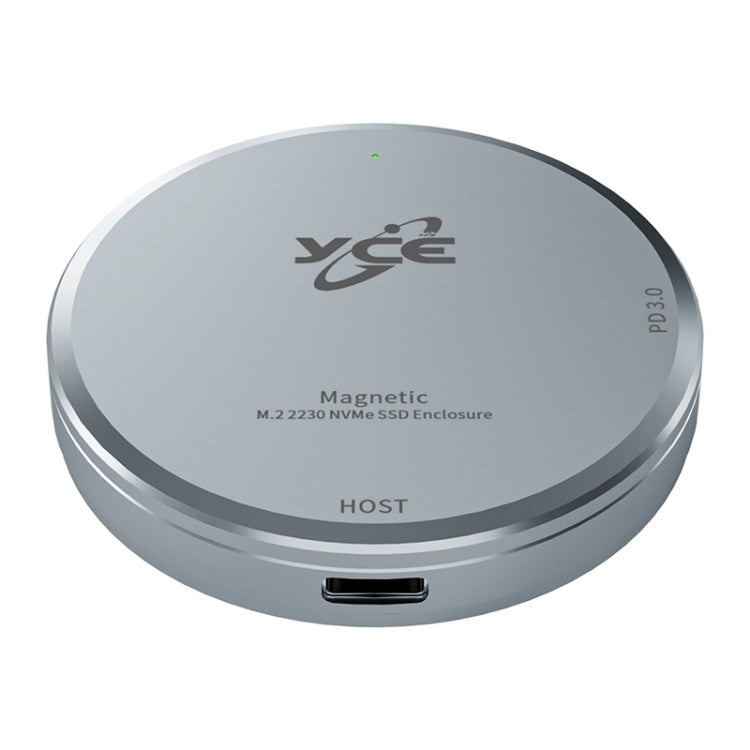 YCE-V195C USB-C / Type-C to M.2 NVMe + PD 3.0 Magnetic Hard Drive Enclosure(Grey) - HDD Enclosure by PMC Jewellery | Online Shopping South Africa | PMC Jewellery | Buy Now Pay Later Mobicred