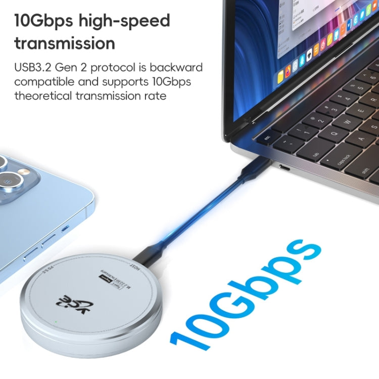 YCE-V195C USB-C / Type-C to M.2 NVMe + PD 3.0 Magnetic Hard Drive Enclosure(Grey) - HDD Enclosure by PMC Jewellery | Online Shopping South Africa | PMC Jewellery | Buy Now Pay Later Mobicred