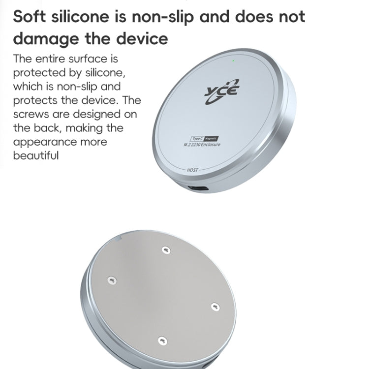 YCE-V195F USB-C / Type-C to M.2 NVMe Magnetic Hard Drive Enclosure(Grey) - free shipping - PMC Jewellery - Order now!