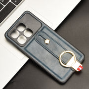 For Redmi K70 Ultra Wristband Leather Back Phone Case(Blue)