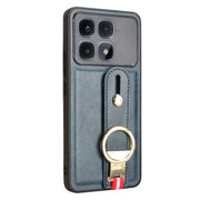 For Redmi K70 Ultra Wristband Leather Back Phone Case(Blue)