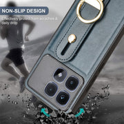For Redmi K70 Ultra Wristband Leather Back Phone Case(Blue)