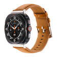 For Samsung Galaxy Watch Ultra 47mm Plain Genuine Leather Watch Band(Yellow Brown) - Watch Bands by PMC TechLife | Online Shopping South Africa | PMC TechLife | Buy Now Pay Later Mobicred