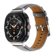 For Samsung Galaxy Watch Ultra 47mm Plain Genuine Leather Watch Band(Grey) - Watch Bands by PMC TechLife | Online Shopping South Africa | PMC TechLife | Buy Now Pay Later Mobicred