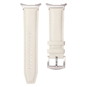 For Samsung Galaxy Watch Ultra 47mm Plain Genuine Leather Watch Band(Creamy White)