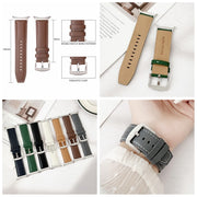 For Samsung Galaxy Watch Ultra 47mm Plain Genuine Leather Watch Band(Black)