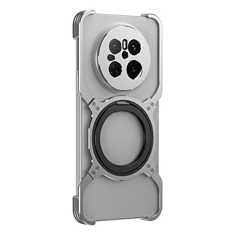 For Huawei Mate 70 Mechanical Arm Borderless MagSafe Holder Metal Phone Case(Silver) - Huawei Cases by PMC TechLife | Online Shopping South Africa | PMC TechLife | Buy Now Pay Later Mobicred