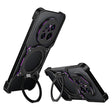 For Huawei Mate 70 Mechanical Arm Borderless MagSafe Holder Metal Phone Case(Black Purple) - Huawei Cases by PMC TechLife | Online Shopping South Africa | PMC TechLife | Buy Now Pay Later Mobicred
