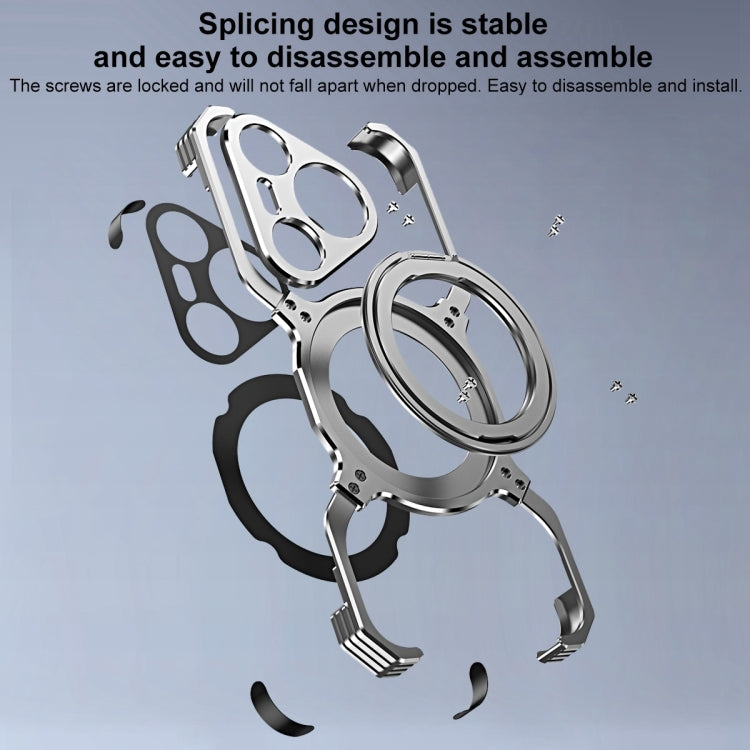 For Huawei Pura 70 Mechanical Arm Borderless MagSafe Holder Metal Phone Case(Black Blue) - Huawei Cases by PMC Jewellery | Online Shopping South Africa | PMC Jewellery | Buy Now Pay Later Mobicred