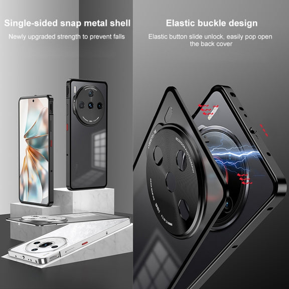 For ZTE nubia Z60S Pro Snap Buckle Metal Frame Frosted Phone Case(Silver)