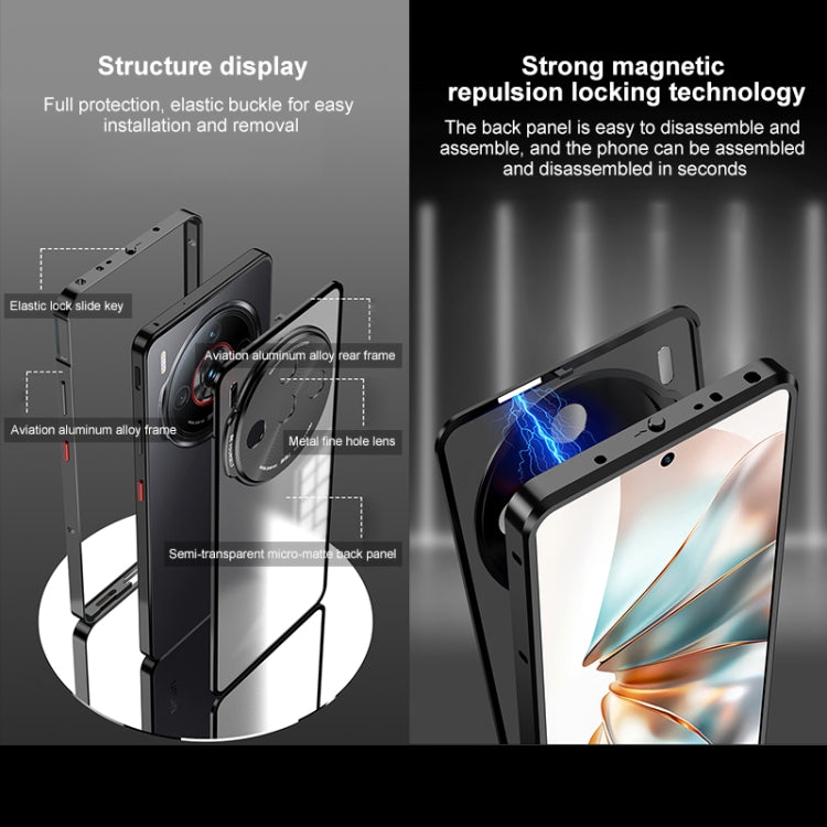 For ZTE nubia Z60S Pro Snap Buckle Metal Frame Frosted Phone Case(Silver)