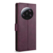 For Xiaomi 14 Ultra N.BEKUS CSJ-P1 Solid Color Leather Phone Case(Wine Red)