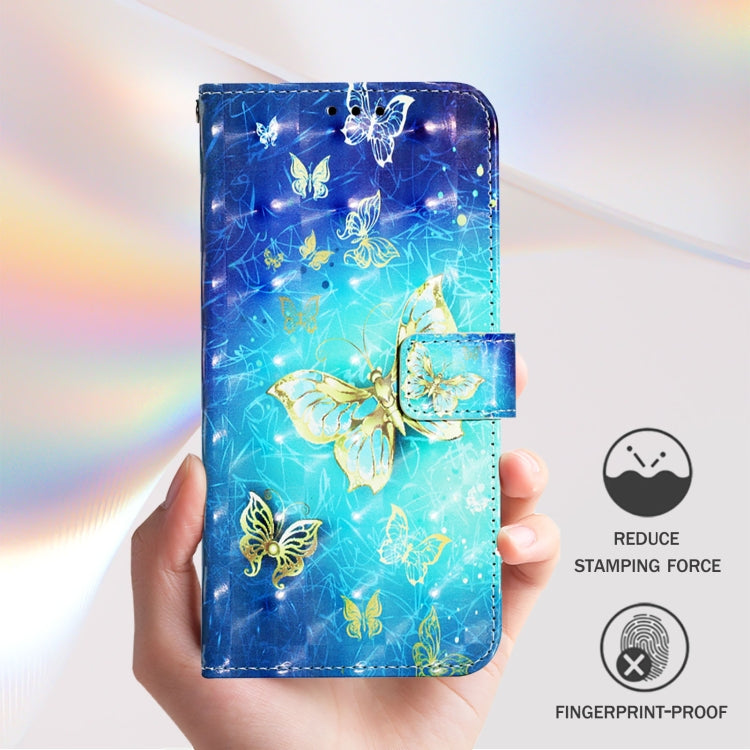 For Redmi K70 Ultra 5G Global 3D Painting Horizontal Flip Leather Phone Case(Golden Butterfly)