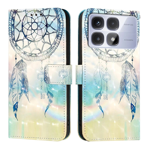For Redmi K70 Ultra 5G Global 3D Painting Horizontal Flip Leather Phone Case(Dream Wind Chimes)