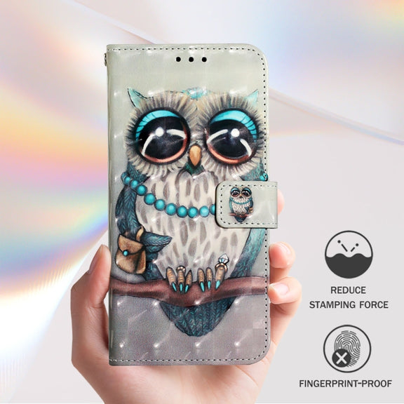 For Redmi K70 Ultra 5G Global 3D Painting Horizontal Flip Leather Phone Case(Grey Owl)