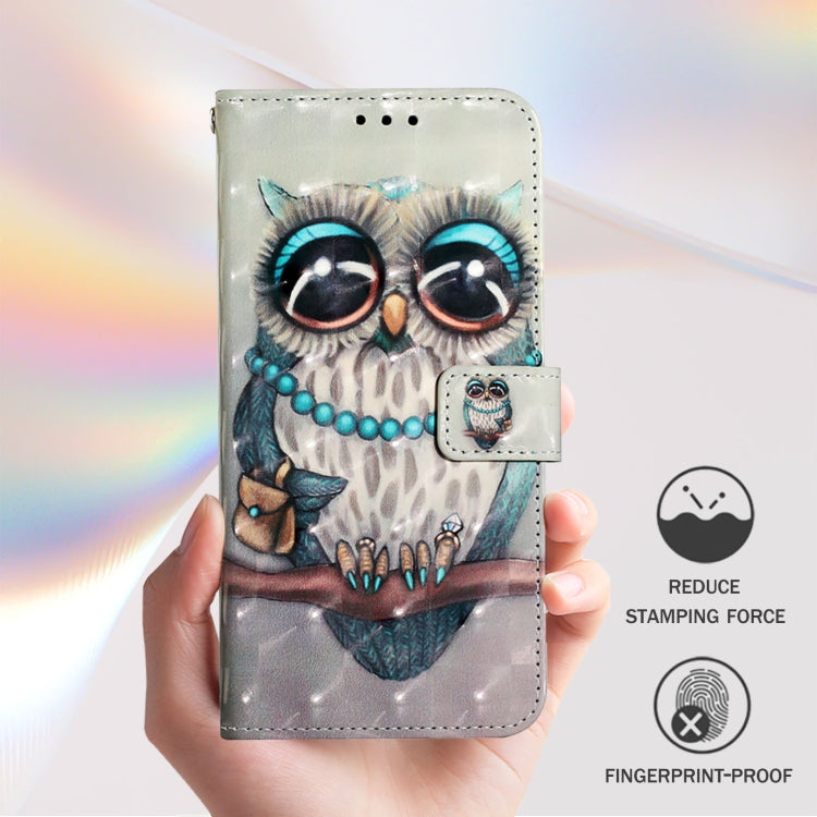 For Redmi K70 Ultra 5G Global 3D Painting Horizontal Flip Leather Phone Case(Grey Owl)
