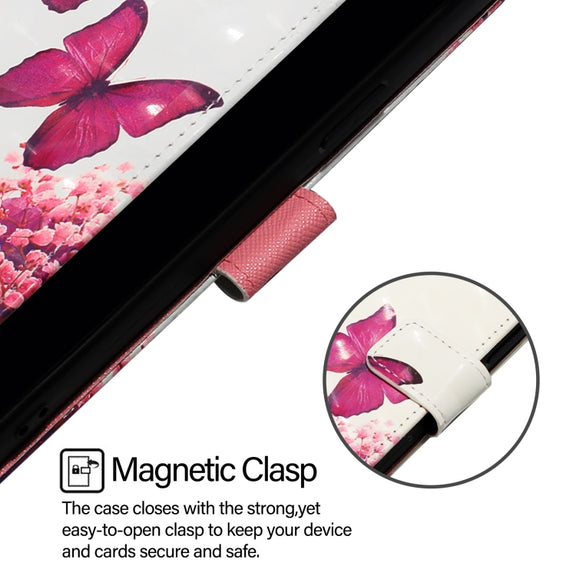 For Redmi K70 Ultra 5G Global 3D Painting Horizontal Flip Leather Phone Case(Rose Butterfly)