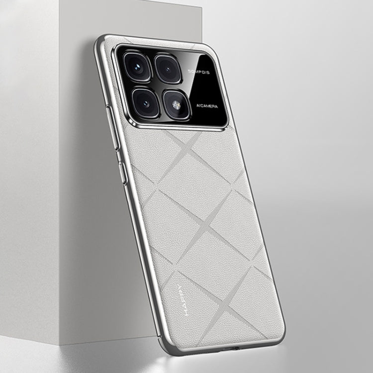 For Redmi K70 Ultra Plain Leather PC Phone Case(White) - Xiaomi Cases by PMC Jewellery | Online Shopping South Africa | PMC Jewellery | Buy Now Pay Later Mobicred