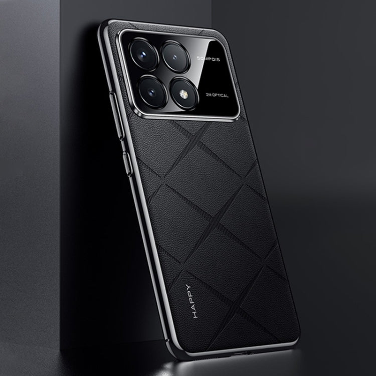 For Redmi K70 / K70 Pro Plain Leather PC Phone Case(Black) - Xiaomi Cases by PMC Jewellery | Online Shopping South Africa | PMC Jewellery | Buy Now Pay Later Mobicred