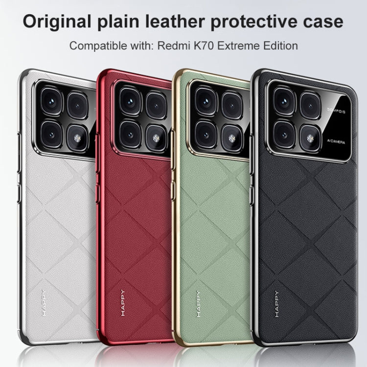 For Redmi K70 / K70 Pro Plain Leather PC Phone Case(Green)