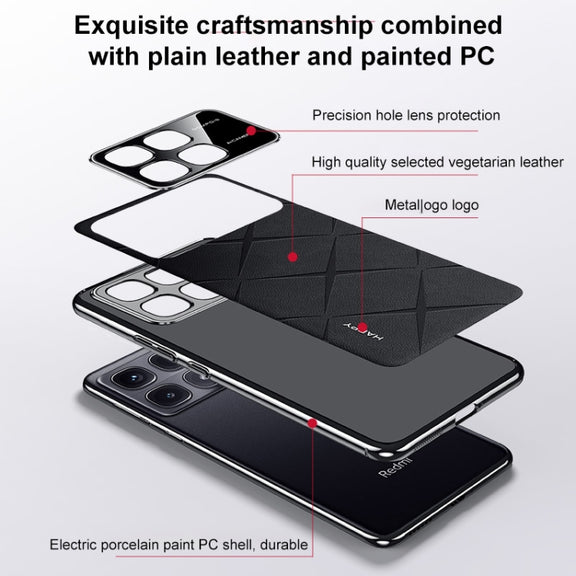 For Redmi K70 / K70 Pro Plain Leather PC Phone Case(Wine Red)