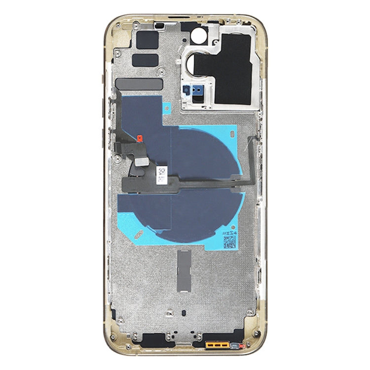 For iPhone 14 Pro Max Battery Back Cover with Power + Volume Flex Cable + Wireless Charging Module, Version:China Version(Gold)