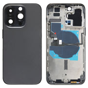 For iPhone 14 Pro Max Battery Back Cover with Power + Volume Flex Cable + Wireless Charging Module, Version:CE EU Version(Black)