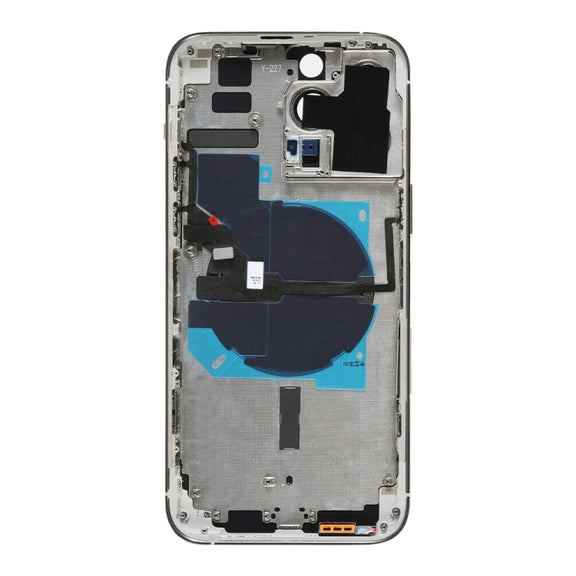 For iPhone 14 Pro Max Battery Back Cover with Power + Volume Flex Cable + Wireless Charging Module, Version:CE EU Version(Silver)