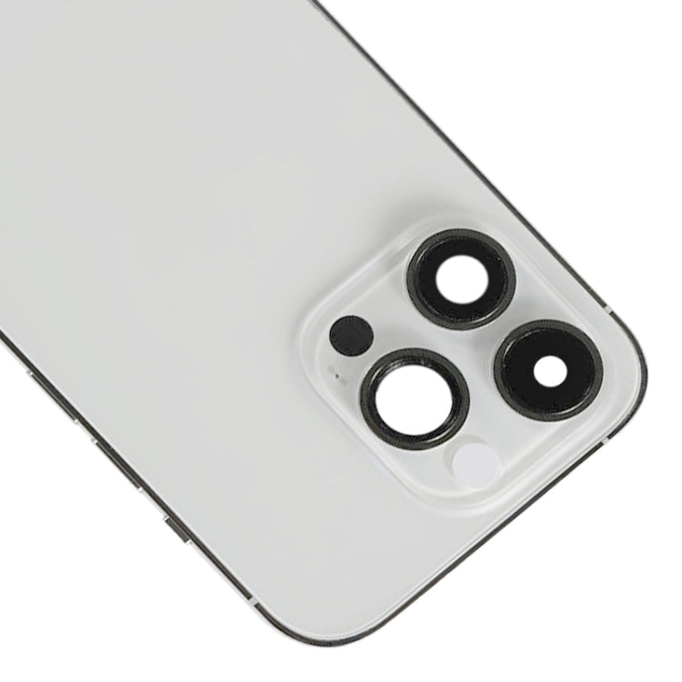 For iPhone 14 Pro Max Battery Back Cover with Power + Volume Flex Cable + Wireless Charging Module, Version:CE EU Version(Silver)