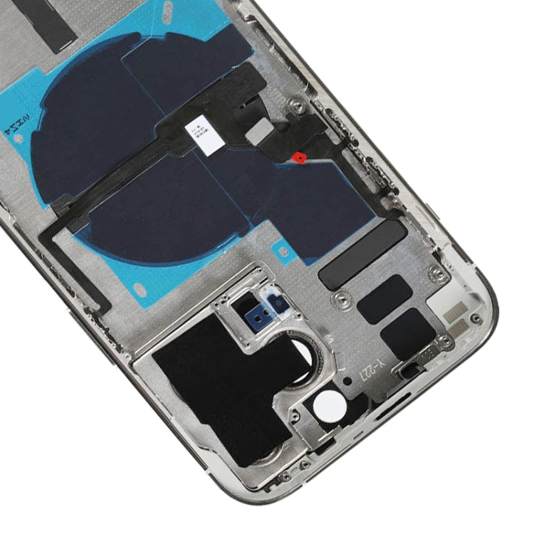 For iPhone 14 Pro Max Battery Back Cover with Power + Volume Flex Cable + Wireless Charging Module, Version:CE EU Version(Silver)
