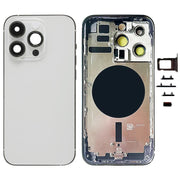 For iPhone 14 Pro Battery Back Cover with Side Keys & Card Tray, Version:US Version(Silver)