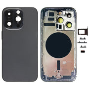 For iPhone 14 Pro Battery Back Cover with Side Keys & Card Tray, Version:CE EU Version(Black)