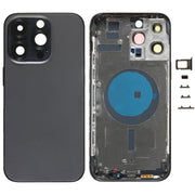For iPhone 14 Pro Max Battery Back Cover with Side Keys & Card Tray, Version:US Version(Black)