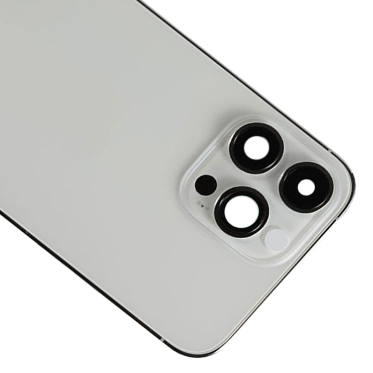 For iPhone 14 Pro Max Battery Back Cover with Side Keys & Card Tray, Version:US Version(Silver)
