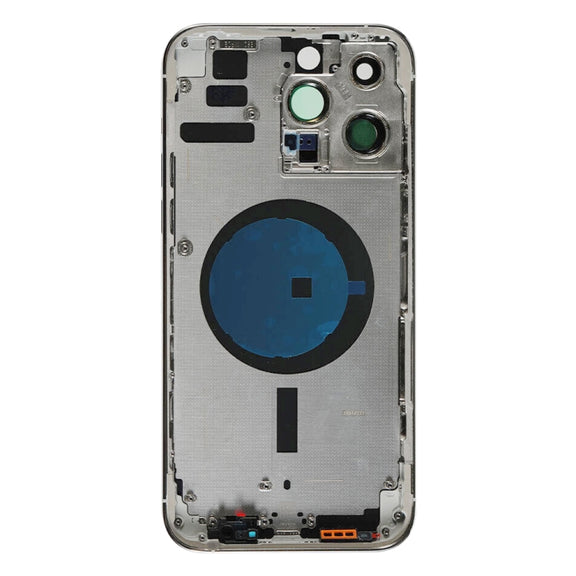 For iPhone 14 Pro Max Battery Back Cover with Side Keys & Card Tray, Version:China Version(Silver)