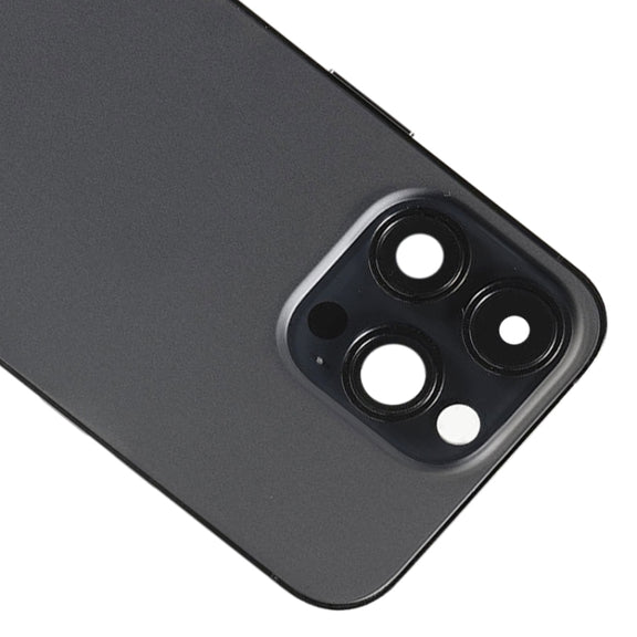 For iPhone 14 Pro Max Battery Back Cover with Side Keys & Card Tray, Version:CE EU Version(Black)