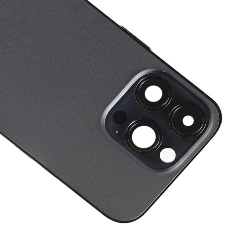 For iPhone 14 Pro Max Battery Back Cover with Side Keys & Card Tray, Version:CE EU Version(Black)