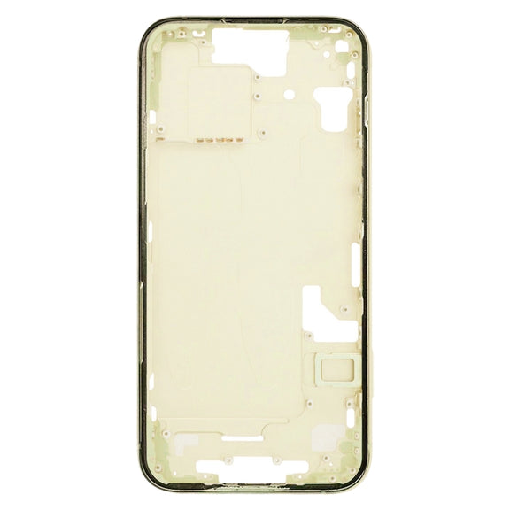 For iPhone 15 Middle Frame Bezel Plate with Side Keys + Card Tray, Version:China Version(Yellow)