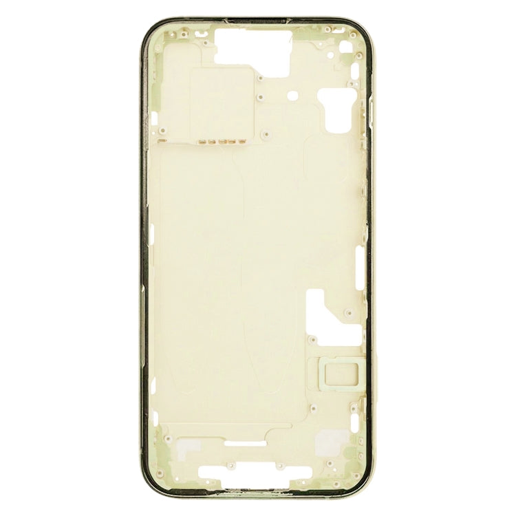 For iPhone 15 Middle Frame Bezel Plate with Side Keys + Card Tray, Version:China Version(Yellow)