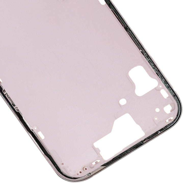 For iPhone 15 Middle Frame Bezel Plate with Side Keys + Card Tray, Version:CE EU Version(Pink)