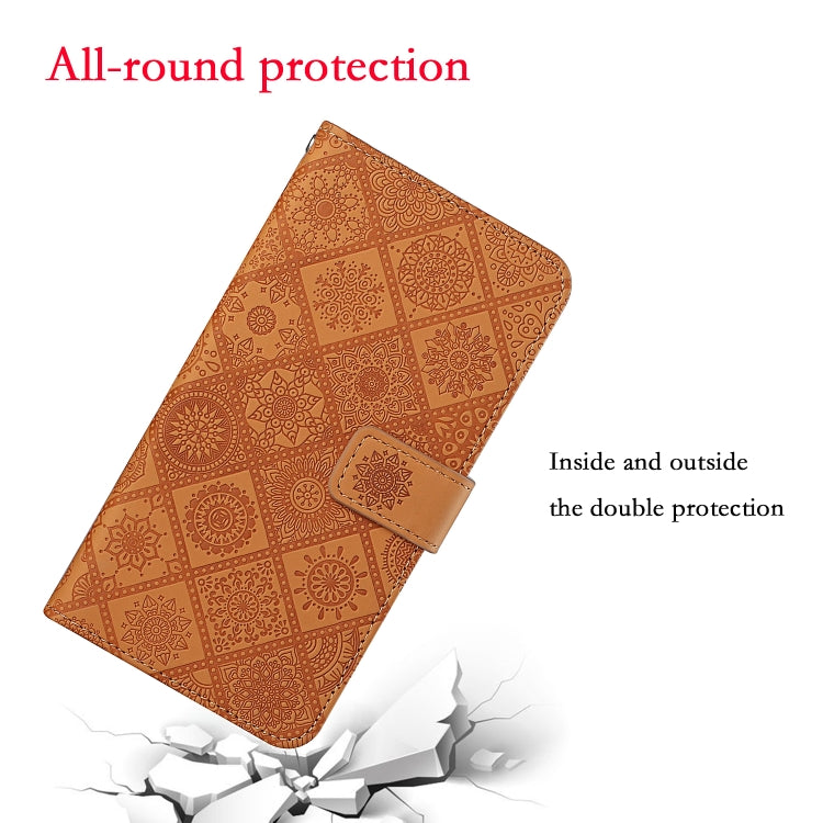 For Samsung Galaxy S25+ 5G Ethnic Style Embossed Pattern Leather Phone Case(Brown) - Galaxy S25+ 5G Cases by PMC Jewellery | Online Shopping South Africa | PMC Jewellery | Buy Now Pay Later Mobicred
