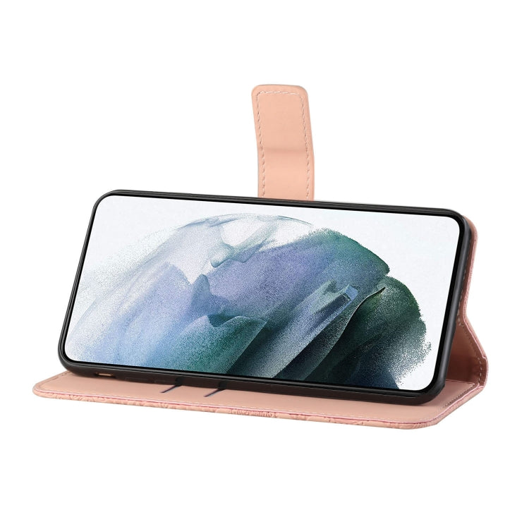 For Samsung Galaxy S25+ 5G Ethnic Style Embossed Pattern Leather Phone Case(Pink) - Galaxy S25+ 5G Cases by PMC Jewellery | Online Shopping South Africa | PMC Jewellery | Buy Now Pay Later Mobicred