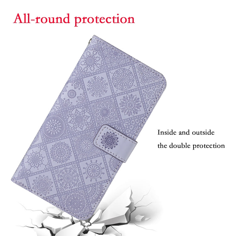 For Samsung Galaxy S25+ 5G Ethnic Style Embossed Pattern Leather Phone Case(Purple)