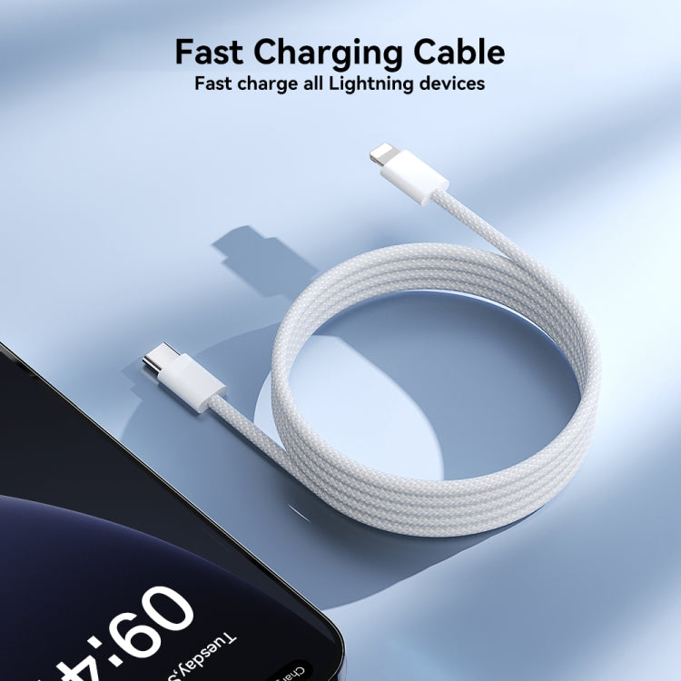 JOYROOM S-A45 30W USB-C / Type-C to 8 Pin Fast Charge Data Cable, Length: 1m(White) - free shipping - PMC Jewellery - Order now!